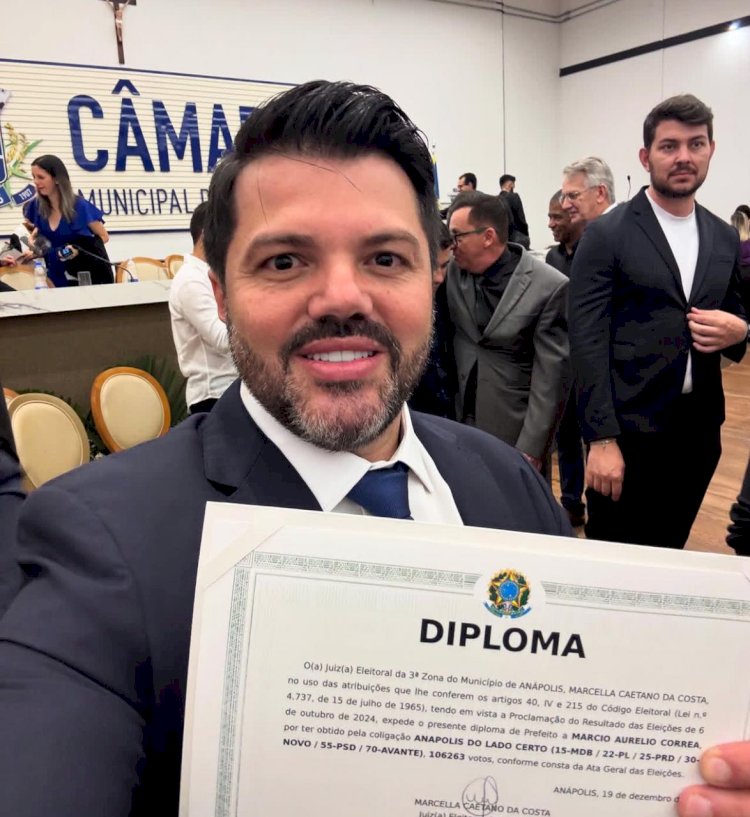 Márcio Corrêa é diplomado prefeito de Anápolis