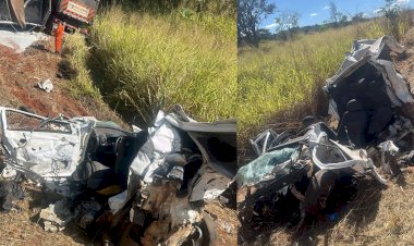 Colisão entre carro e caminhão na GO-080 entre  Neropolis e Petrolina deixa duas vítima fatal