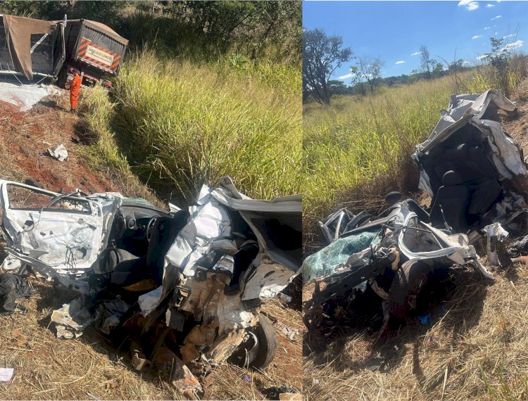 Colisão entre carro e caminhão na GO-080 entre  Neropolis e Petrolina deixa duas vítima fatal