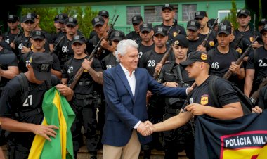 Caiado recebe nova turma da Rotam e reitera postura de combate à criminalidade